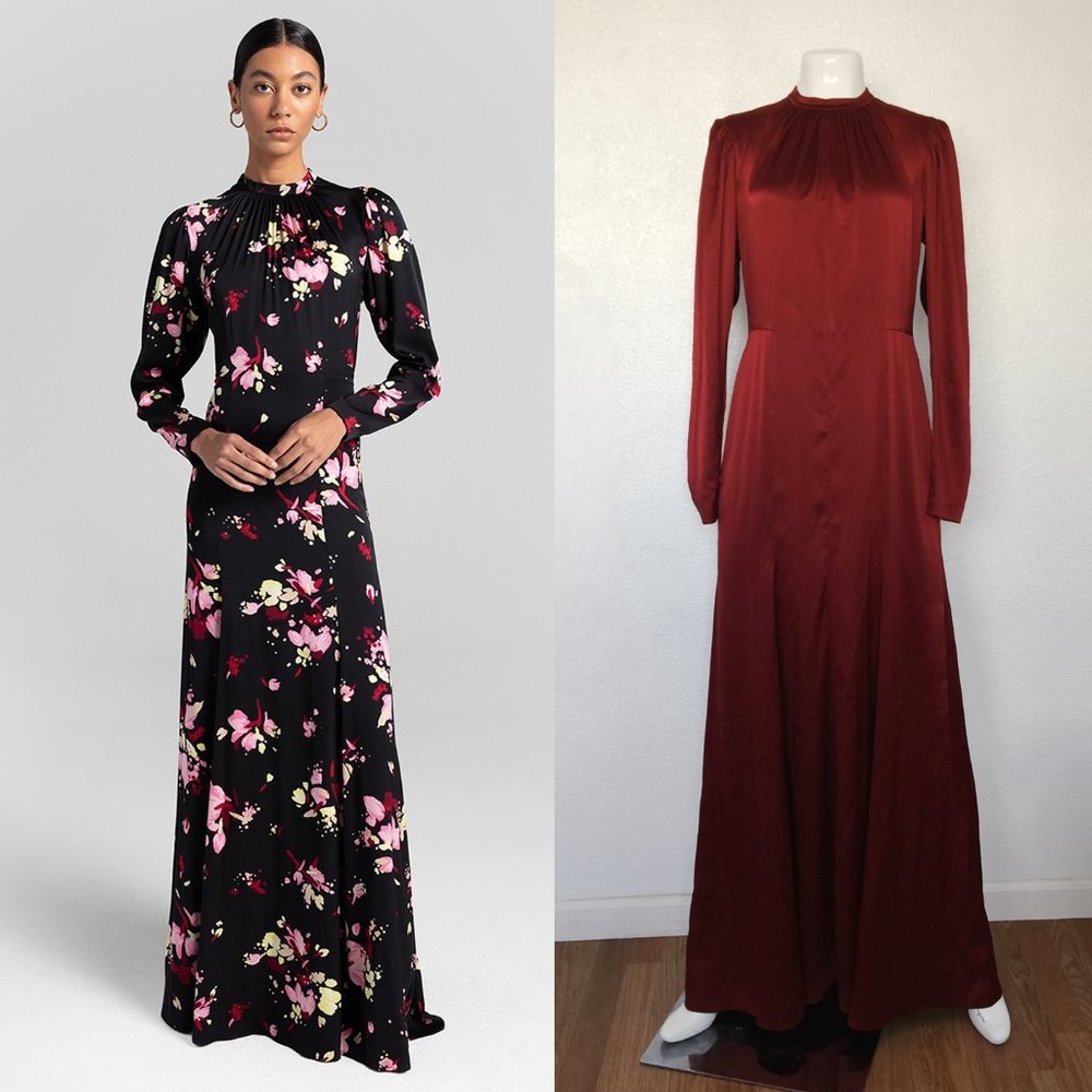A.L.C. Murray Crimson Red Silk Maxi Dress Gown